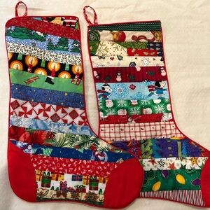 Vintage Festive Patchwork Christmas Stockings